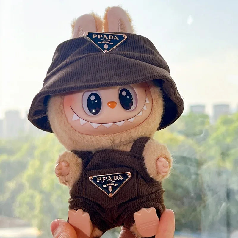 Corduroy for Labubu Doll Clothing Set Hat 17cm Clothes Shoes Doll DIY Accessories Training Sitting Party Games Toys Gifts V1V2V3