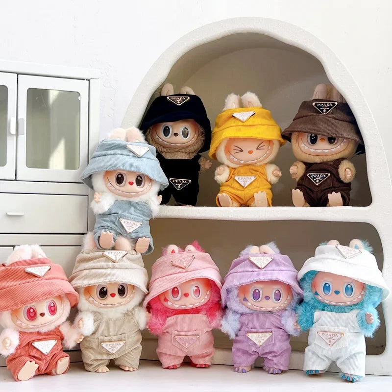 Corduroy for Labubu Doll Clothing Set Hat 17cm Clothes Shoes Doll DIY Accessories Training Sitting Party Games Toys Gifts V1V2V3