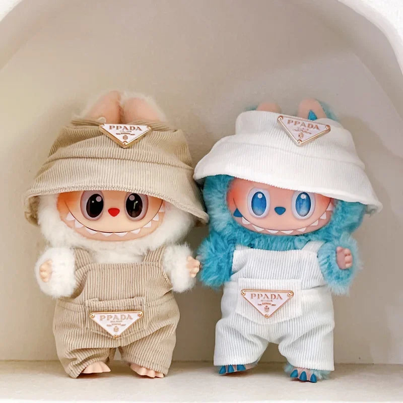 Corduroy for Labubu Doll Clothing Set Hat 17cm Clothes Shoes Doll DIY Accessories Training Sitting Party Games Toys Gifts V1V2V3