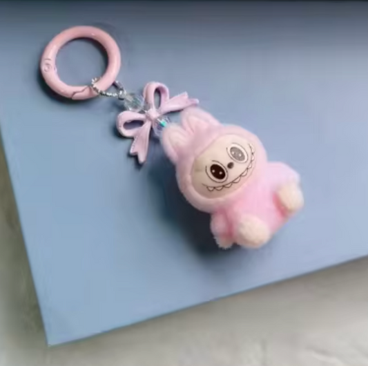 4 Pieces or 1 Piece Cute La bubu Keychains, Cool Pendant Keychains Accessories, Kawaii Key ring Purse Backpack, Key chain Car Charms for Women, Girls and Boys