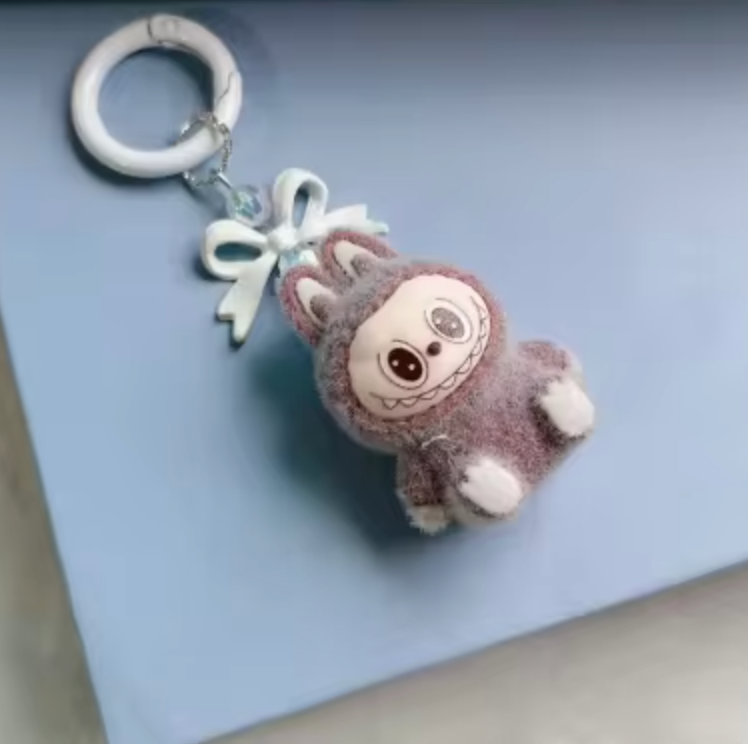 4 Pieces or 1 Piece Cute La bubu Keychains, Cool Pendant Keychains Accessories, Kawaii Key ring Purse Backpack, Key chain Car Charms for Women, Girls and Boys